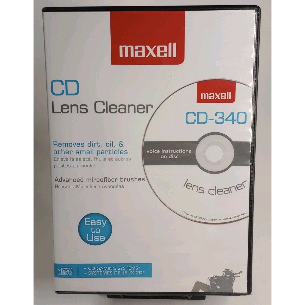 Maxell CD Lens Cleaner For Gaming Systems Compact Disc Cleaner CD-340 Pre Owned.
